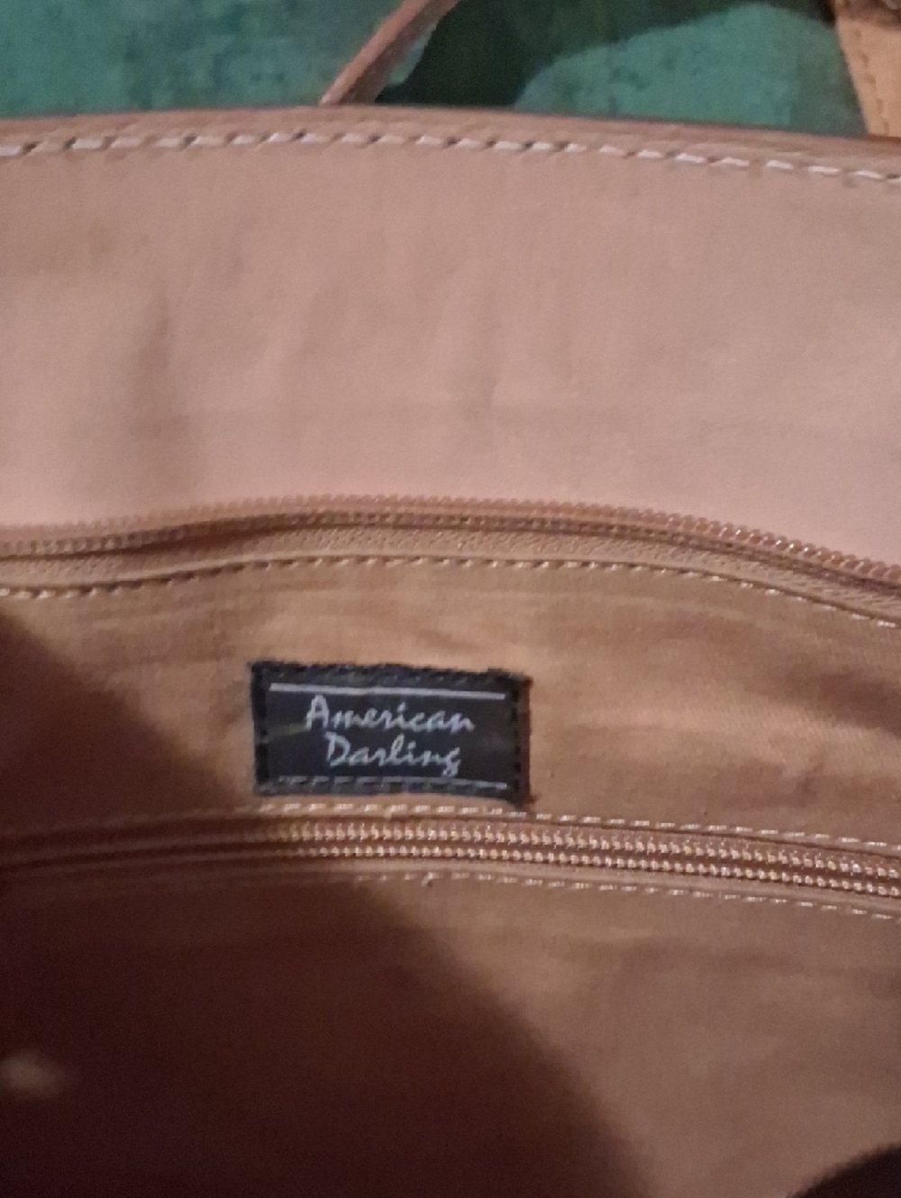 American Darling Tan Leather & Brown/White Cowhide Fringe Shoulder Bag - Picture 2 of 14